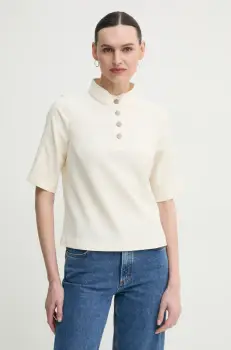 BA&SH bluza JIMEO femei, culoarea bej, neted, 1E25JIME imagine