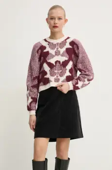 BA&SH pulover din amestec de lana femei, culoarea bordo, calduros, 1H24RORA imagine