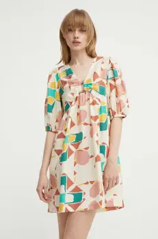 BA&SH rochie ARANCIA culoarea bej, mini, oversize, 1E24ARAN imagine