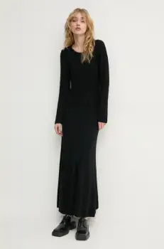 BA&SH rochie culoarea negru, maxi, evazati, 1H24PETR imagine