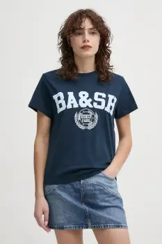 BA&SH tricou din bumbac IONI culoarea bleumarin, 1E25IONI imagine