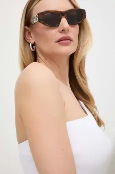 Balenciaga ochelari de soare BB0095S femei, culoarea maro imagine