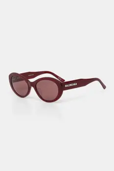 Balenciaga ochelari de soare culoarea bordo, BB0446S imagine