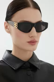 Balenciaga ochelari de soare femei, culoarea negru imagine