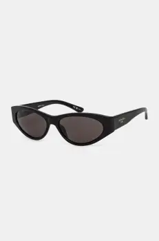 Balenciaga ochelari de soare femei, culoarea negru, BB0367S imagine