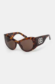 Balenciaga ochelari de soare femei, culoarea portocaliu, BB0393S imagine