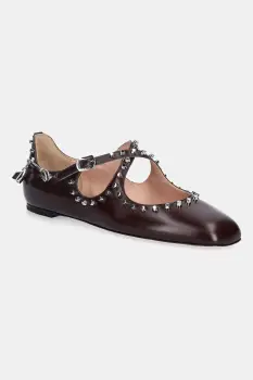 Bally balerini de piele BELISKA-STUDS culoarea bordo, WA051M imagine