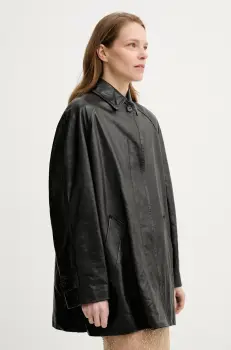 Bally geaca de piele culoarea negru, de tranzitie, WLE05Z imagine