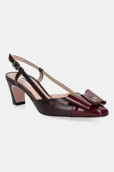 Bally pantofi de piele BILYANA-LB 55 culoarea bordo, cu toc drept, cu toc deschis, WP5523 imagine