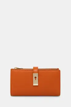 Bally portofel de piele femei, culoarea portocaliu, WLW02H imagine