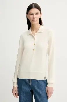 Bally pulover de casmir femei, culoarea bej, light, WKN098 imagine