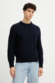 Bally pulover de lana culoarea bleumarin, calduros, MKN07V imagine