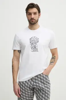 BALR. tricou din bumbac barbati, culoarea alb, cu imprimeu, B1112.1292 imagine