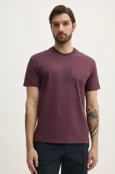 BALR. tricou din bumbac barbati, culoarea bordo, cu imprimeu, B1112.1292 imagine