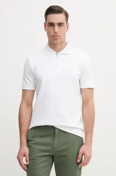 BALR. tricou polo barbati, culoarea alb, cu imprimeu imagine