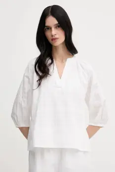 Barbour bluza din bumbac Heidi culoarea alb, uni, LSH1668WH11 imagine