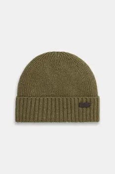 Barbour caciula de lana culoarea negru, de lana, din tricot gros imagine