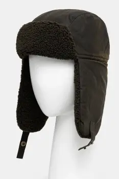 Barbour caciula din bumbac Morar Wax culoarea maro, bumbac, din tesatura unia, MHA0710 imagine