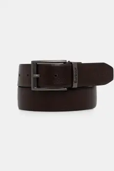 Barbour curea de piele cu doua fete culoarea negru, MAC0481 imagine