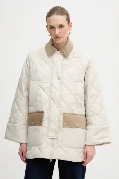 Barbour geaca Aldburgh culoarea bej, de tranzitie, oversize, LQU1885 imagine