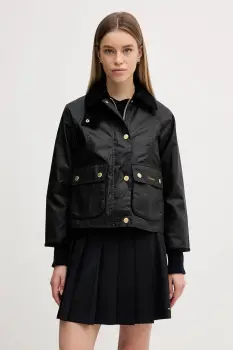Barbour geaca Cropped Beadnell Wax culoarea negru, de tranzitie, LWX1403 imagine
