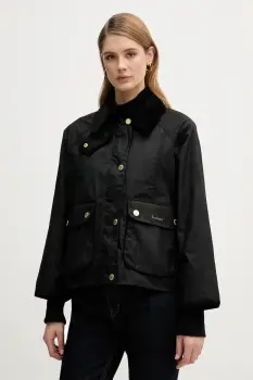 Barbour geaca Cropped Beadnell Wax culoarea negru, de tranzitie, LWX1403 imagine