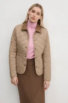 Barbour geaca femei, culoarea bej, de tranzitie imagine