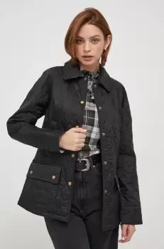 Barbour geaca femei, culoarea negru, de tranzitie imagine
