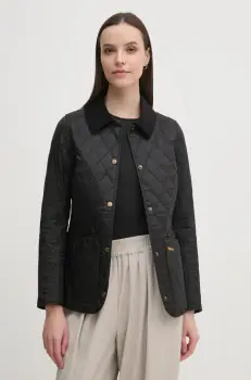 Barbour geaca femei, culoarea negru, de tranzitie imagine