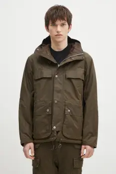 Barbour geaca Re-Engineered Durham Wax Jacket barbati, culoarea maro, de tranzitie, oversize, MWX2332 imagine