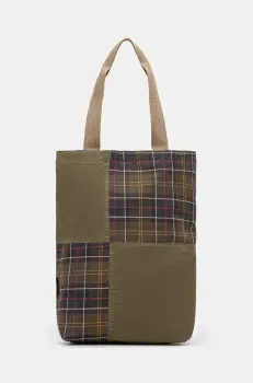Barbour geanta Barbour Transport Patchwork Tote Bag culoarea verde, UBA0741 imagine