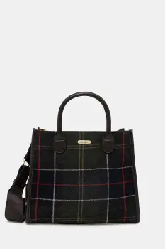Barbour geanta de mana cu amestec de lana culoarea verde, LBA0423 imagine