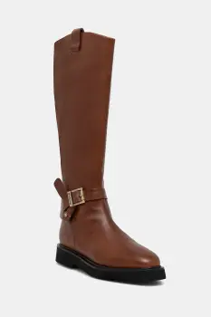 Barbour ghete de piele Theodora culoarea maro, cu toc plat, LFO0783BR39 imagine