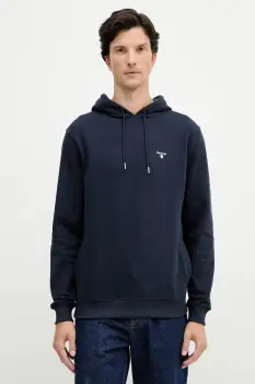 Barbour hanorac de bumbac BECKHILL culoarea bleumarin, cu gluga, cu imprimeu, MOL0717 imagine