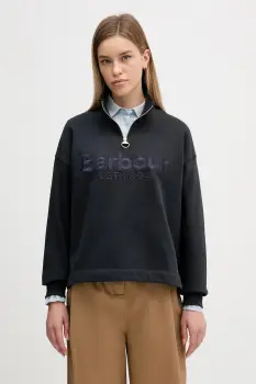 Barbour hanorac de bumbac Sara culoarea bleumarin, cu imprimeu, LOL0667 imagine