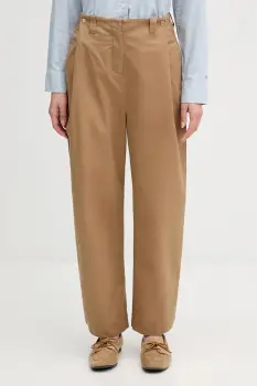 Barbour pantaloni Alara culoarea maro, lat, high waist, LTR0411 imagine