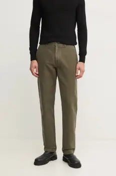 Barbour pantaloni de bumbac culoarea verde, drept, MTR0738 imagine