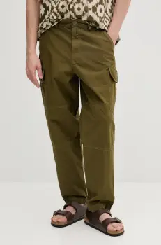 Barbour pantaloni de bumbac Relaxed Fit Cargo barbati, culoarea verde, cu Fit cargo, MTR0759 imagine