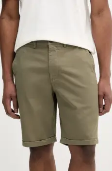Barbour pantaloni scurti  Washed Twill Chino Short barbati, culoarea verde, MST0053 imagine