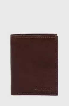 Barbour portofel de piele barbati, culoarea maro imagine