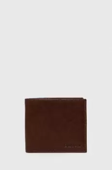 Barbour portofel de piele barbati, culoarea maro imagine