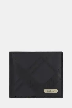 Barbour portofel de piele culoarea negru, MLG0077 imagine