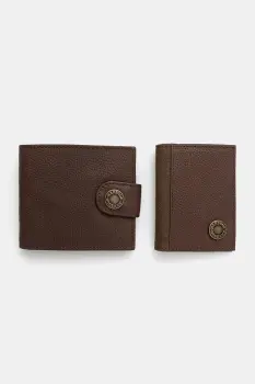 Barbour portofel din piele si suport pentru card culoarea maro, MGS0102 imagine