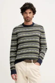 Barbour pulover de bumbac culoarea bleumarin, light, MKN1705 imagine