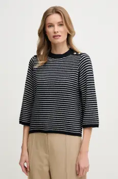 Barbour pulover de bumbac Macy femei, culoarea albastru marin, light, LKN1498NY99 imagine