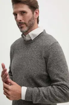 Barbour pulover de lana barbati, culoarea gri, calduros imagine