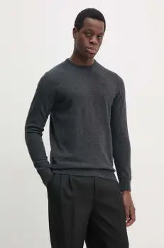 Barbour pulover de lana barbati, culoarea gri, MKN0345 imagine