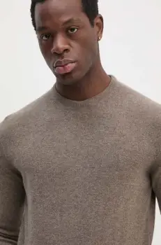 Barbour pulover de lana barbati, culoarea maro, MKN0345 imagine