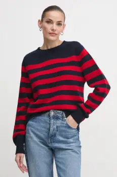 Barbour pulover de lana Barbour x Alexa Chung femei, culoarea albastru marin, light, LKN1607 imagine