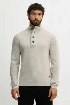 Barbour pulover de lana culoarea bej, cu turtleneck, MKN0585 imagine